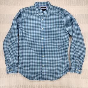 Banana Republic Shirt Mens Large Grant Fit Blue Gingham Long Sleeve Button Down